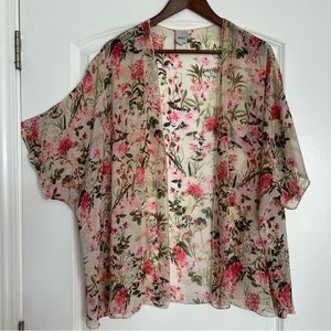 Like new cream and floral small kimono